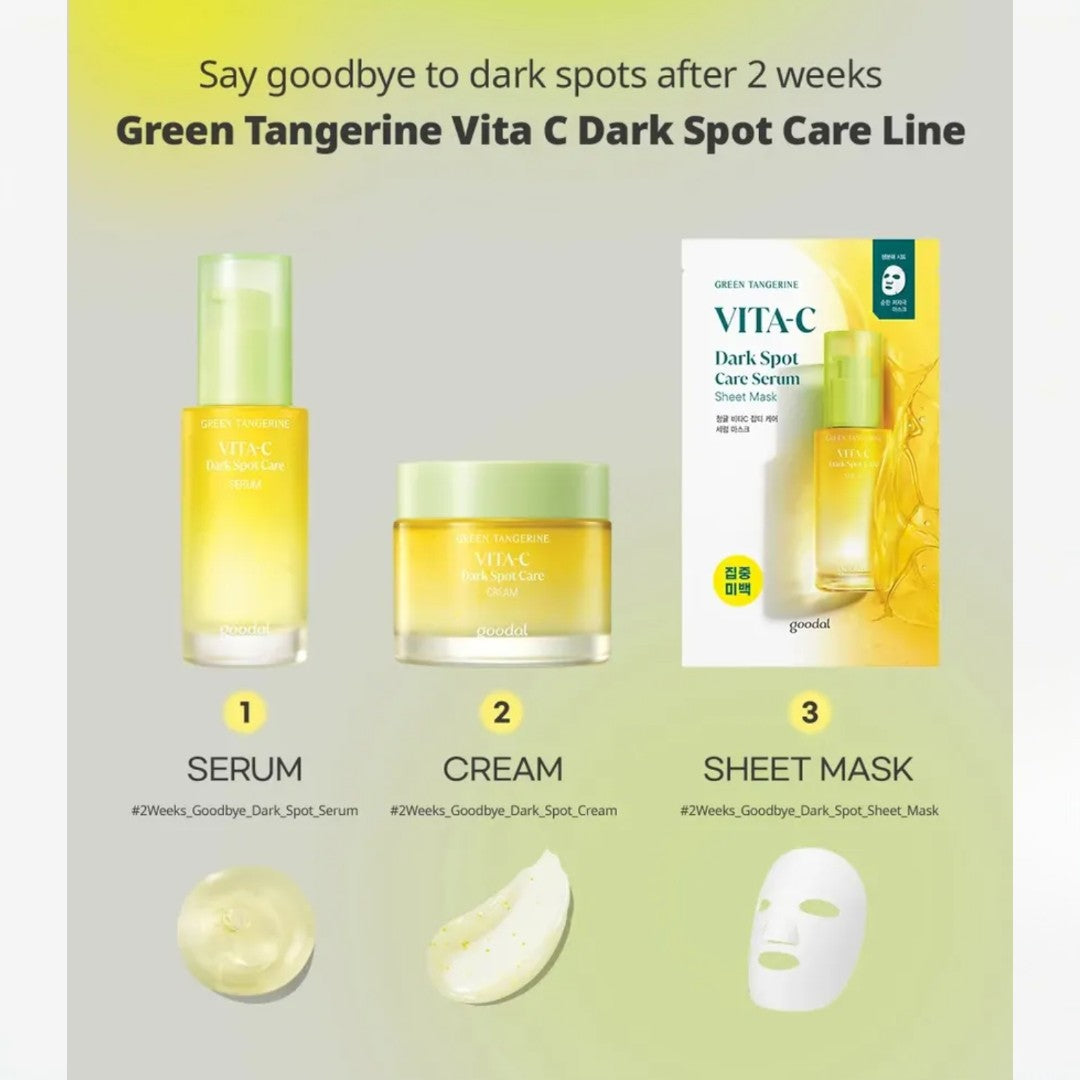 goodal Green Tangerine Vita C Dark Spot Care Serum Sheet Mask 28g goodal