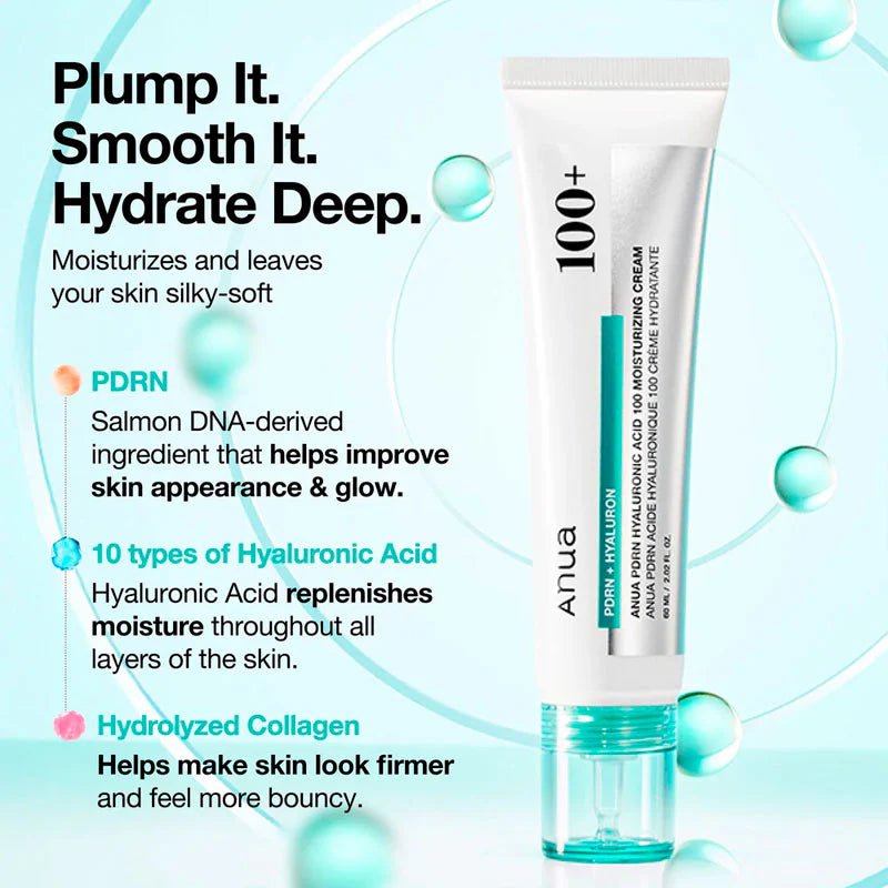 Anua PDRN Hyaluronic Acid 100 Moisturizing Cream 60ml – Skin Care | Korean Skincare Canada - VGLE