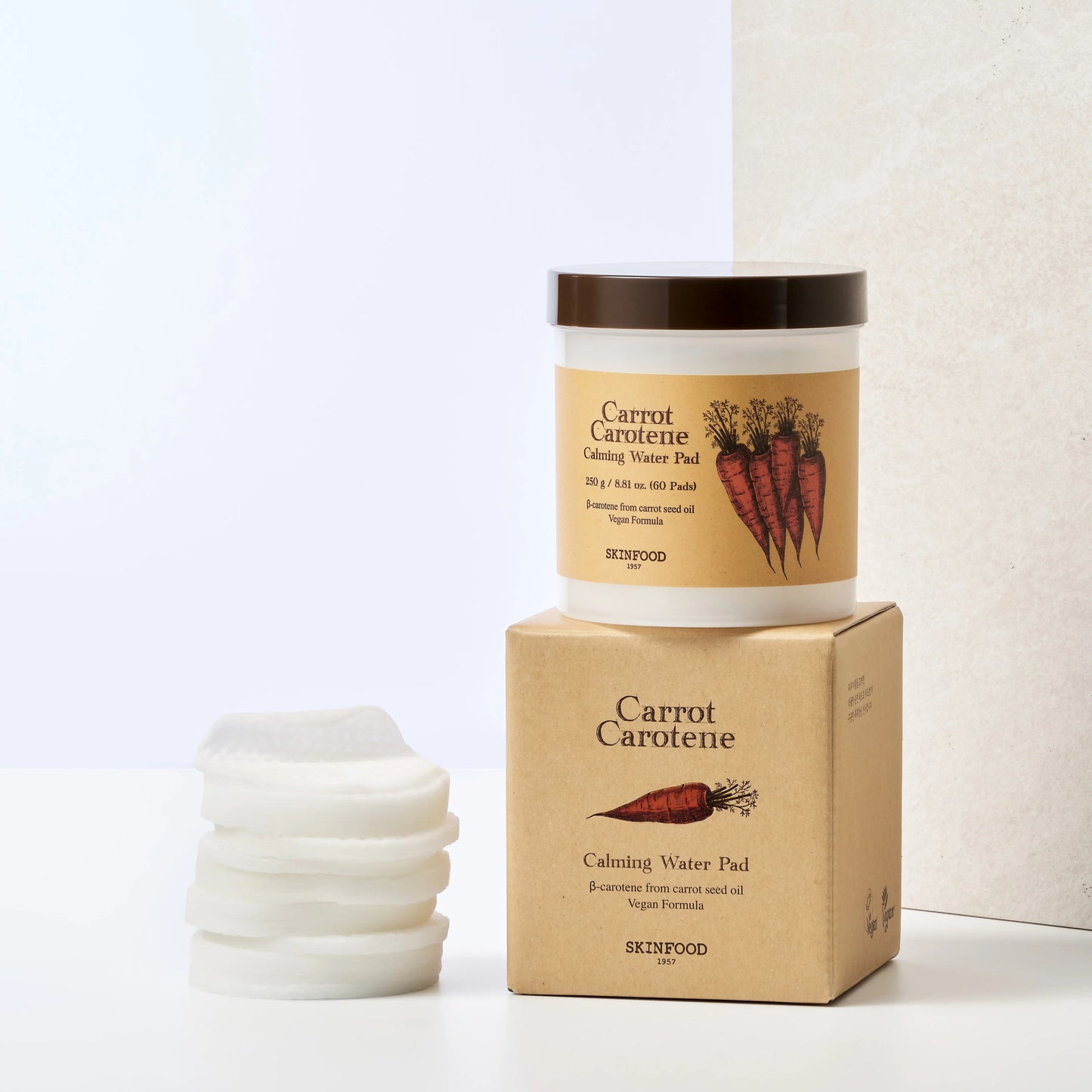 Skinfood Carrot Carotene Calming Water Pad 250ml / 60pads – Toner Pad | Korean Skincare Canada - VGLE