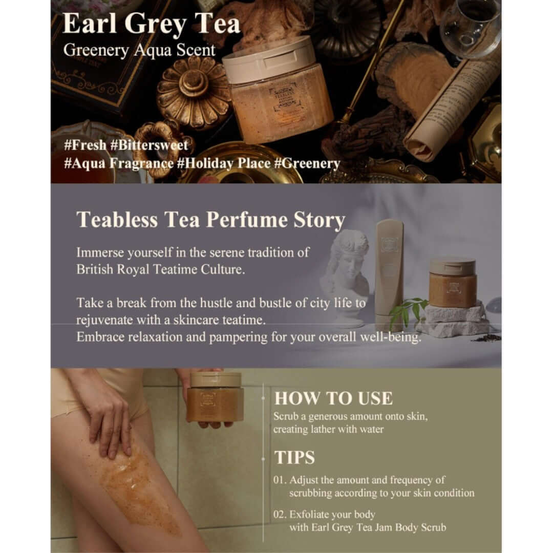 Teabless - Earl Grey Tea Jam Body Scrub Wash 300g – Skin Care | Korean Skincare Canada - VGLE