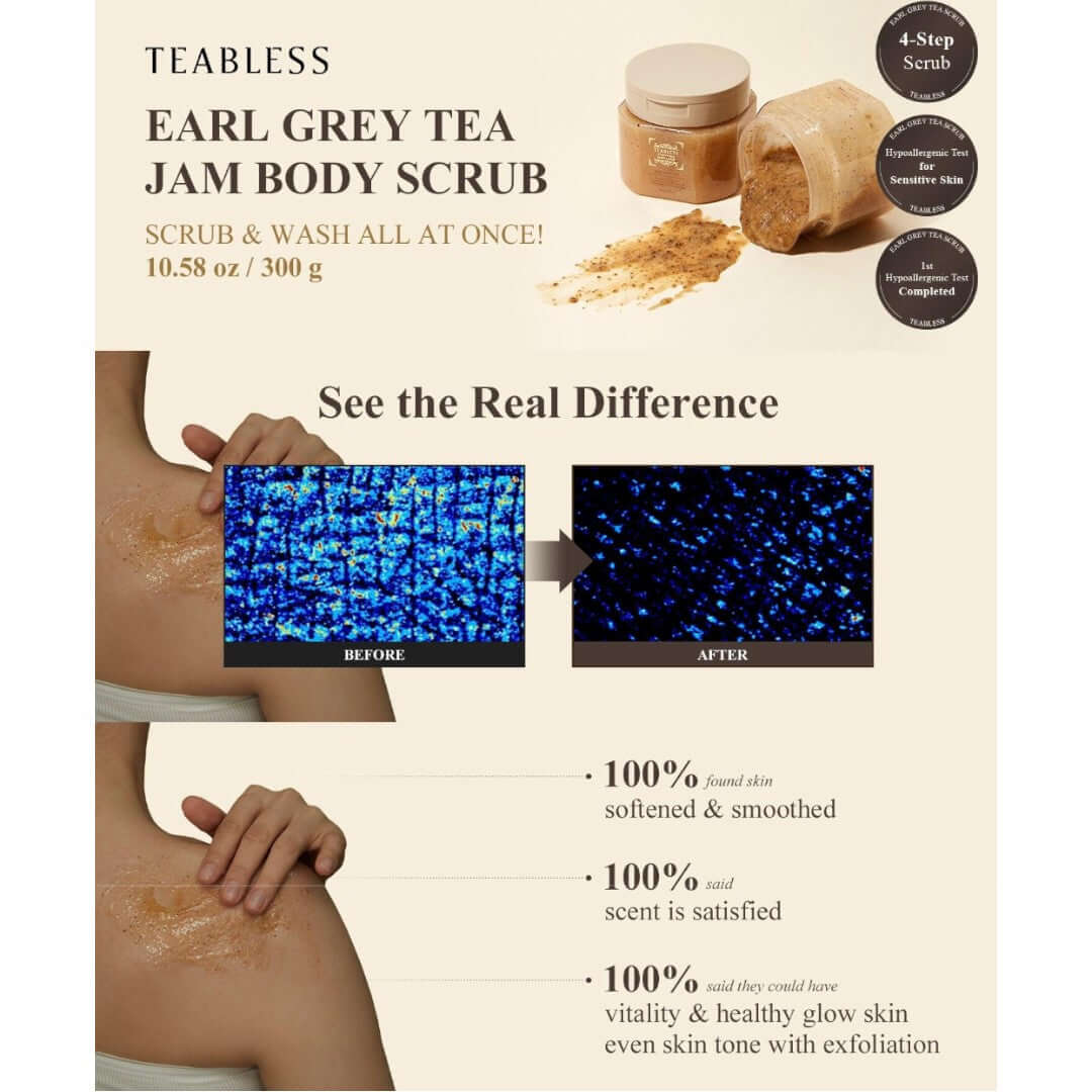 Teabless - Earl Grey Tea Jam Body Scrub Wash 300g – Skin Care | Korean Skincare Canada - VGLE