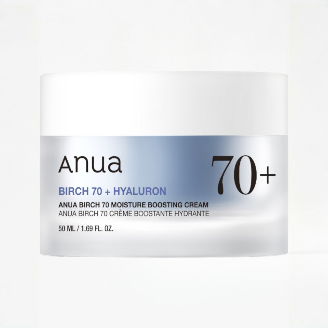 Anua Birch 70+ Hyaluron cream packaging on a white background