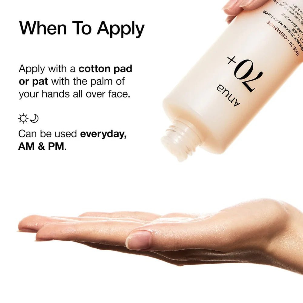 Anua Rice 70 Glow Milky Toner 250ml – Skin Care | Korean Skincare Canada - VGLE