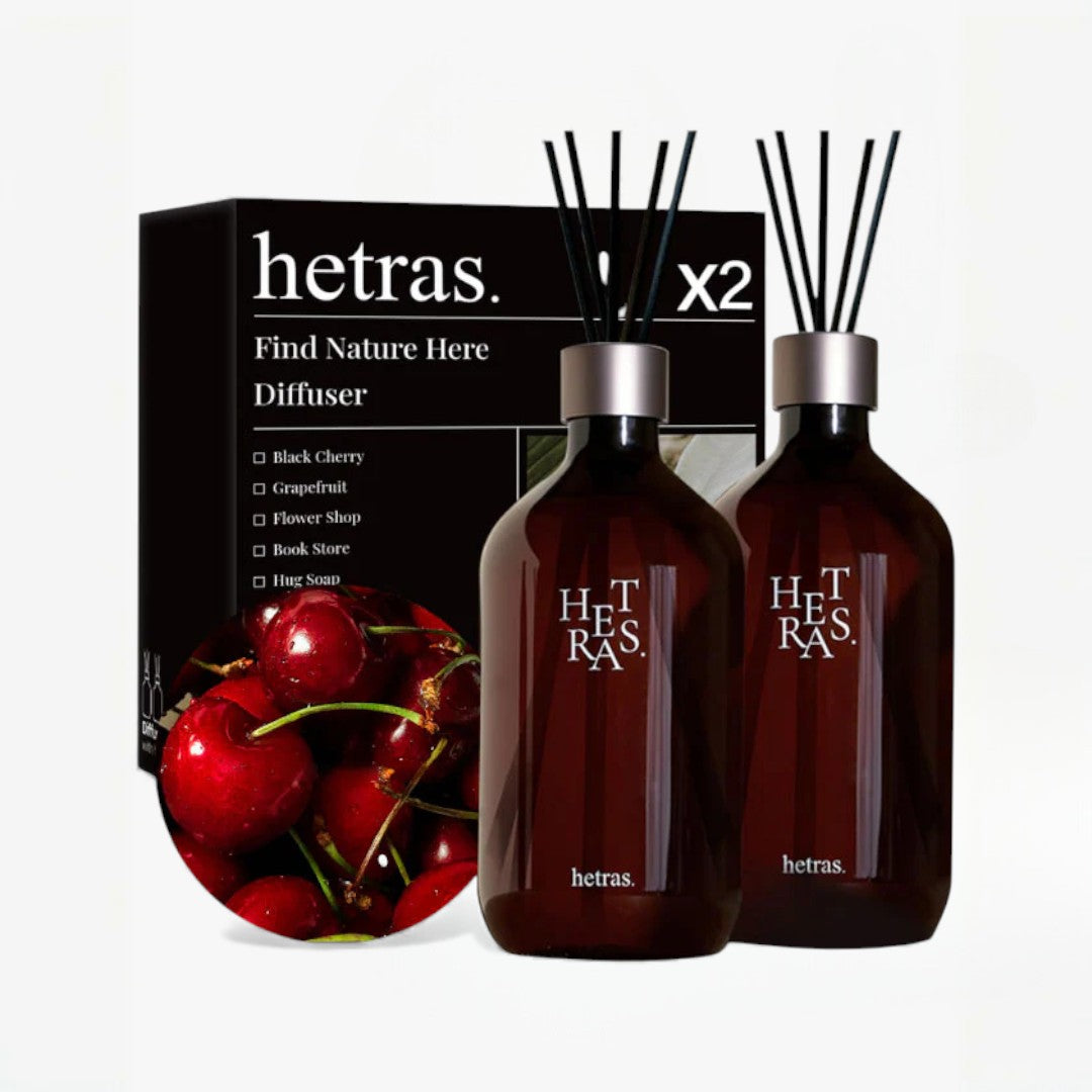 hetras Premium Diffuser 500ml x 2 - Black Cherry