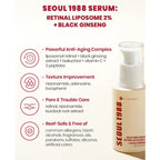 K-SECRET SEOUL 1988 Serum: Retinal Liposome 2% + Black Ginseng 30ml K-SECRET