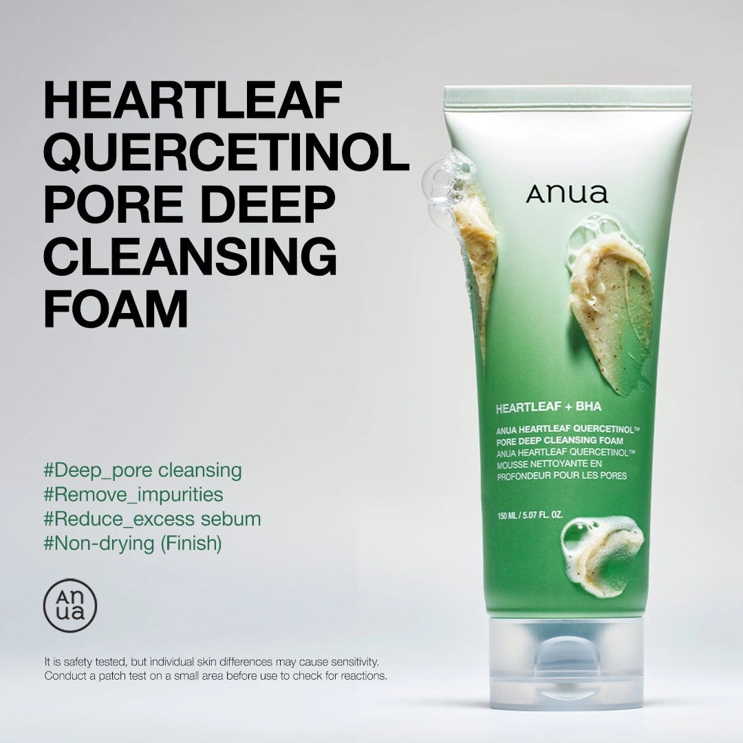 Anua Heartleaf Quercetinol Pore Deep Cleansing Foam 150ml – | Korean Skincare Canada - VGLE