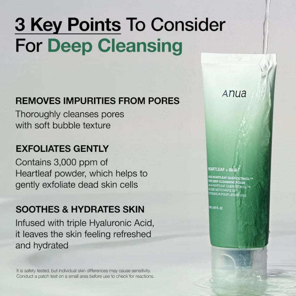 Anua Heartleaf Quercetinol Pore Deep Cleansing Foam 150ml – | Korean Skincare Canada - VGLE