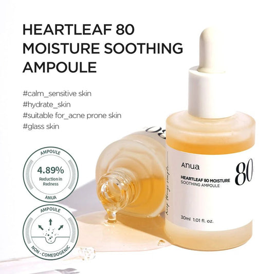 Anua HEARTLEAF 80% MOISTURE SOOTHING AMPOULE 30ml – Skin Care | Korean Skincare Canada - VGLE