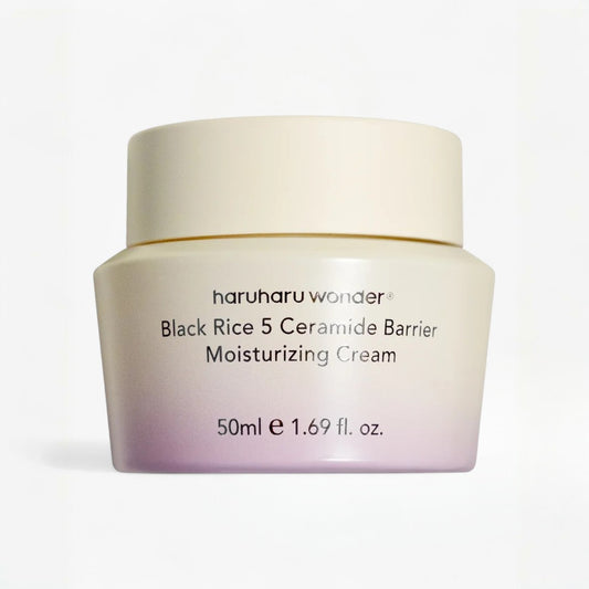 Haruharu Wonder Black Rice 5 Ceramide Barrier Moisturizing Cream jar on a white background