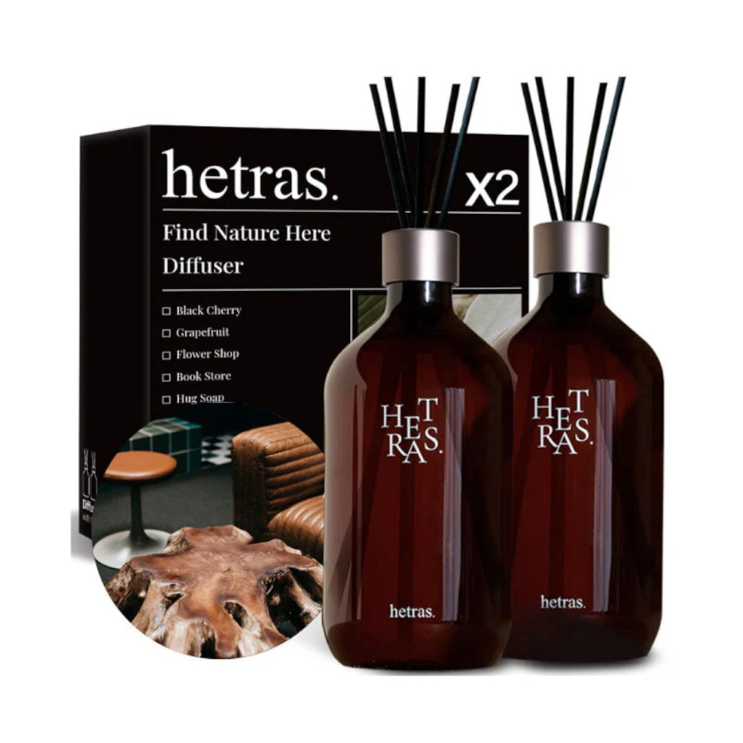 hetras Premium Diffuser 500ml x 2 - Hotel Wood VGLE Studios