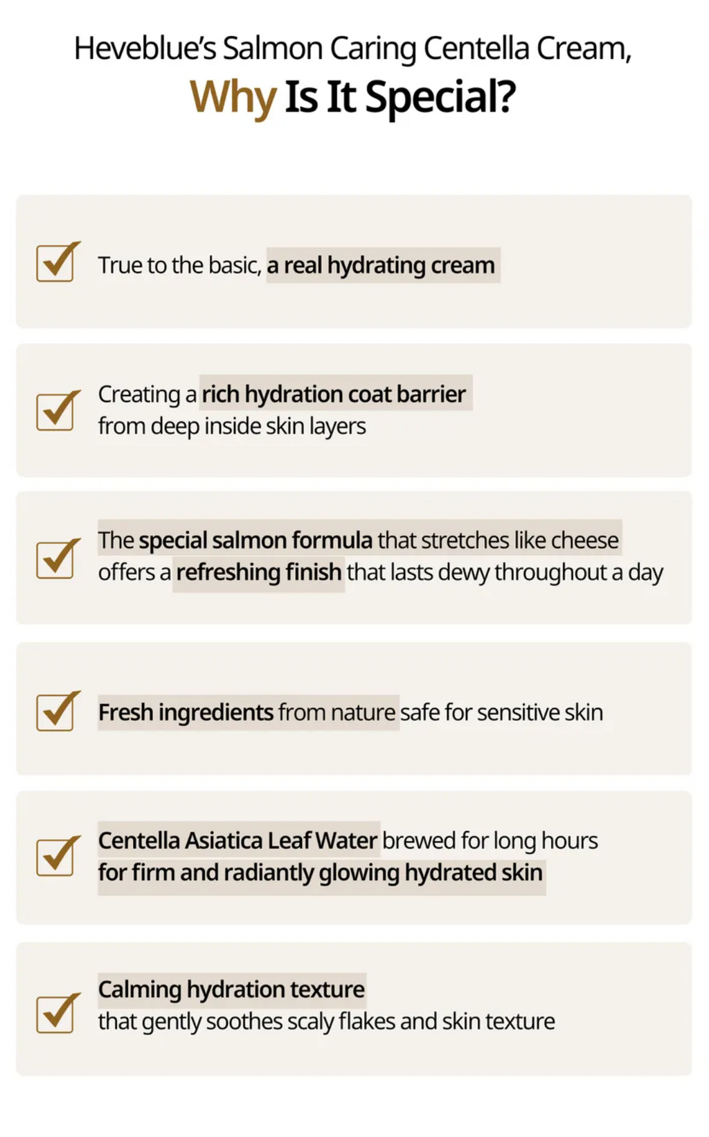 HEVEBLUE Salmon Caring Centella Cream 100ml HEVEBLUE