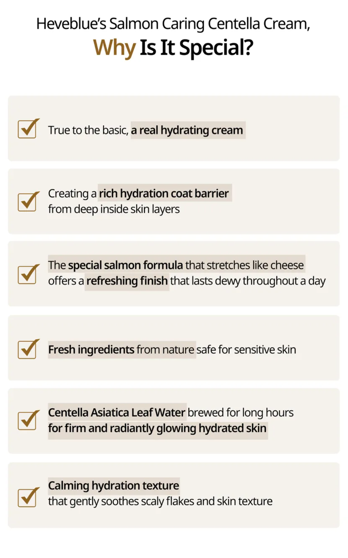 HEVEBLUE Salmon Caring Centella Cream 100ml HEVEBLUE