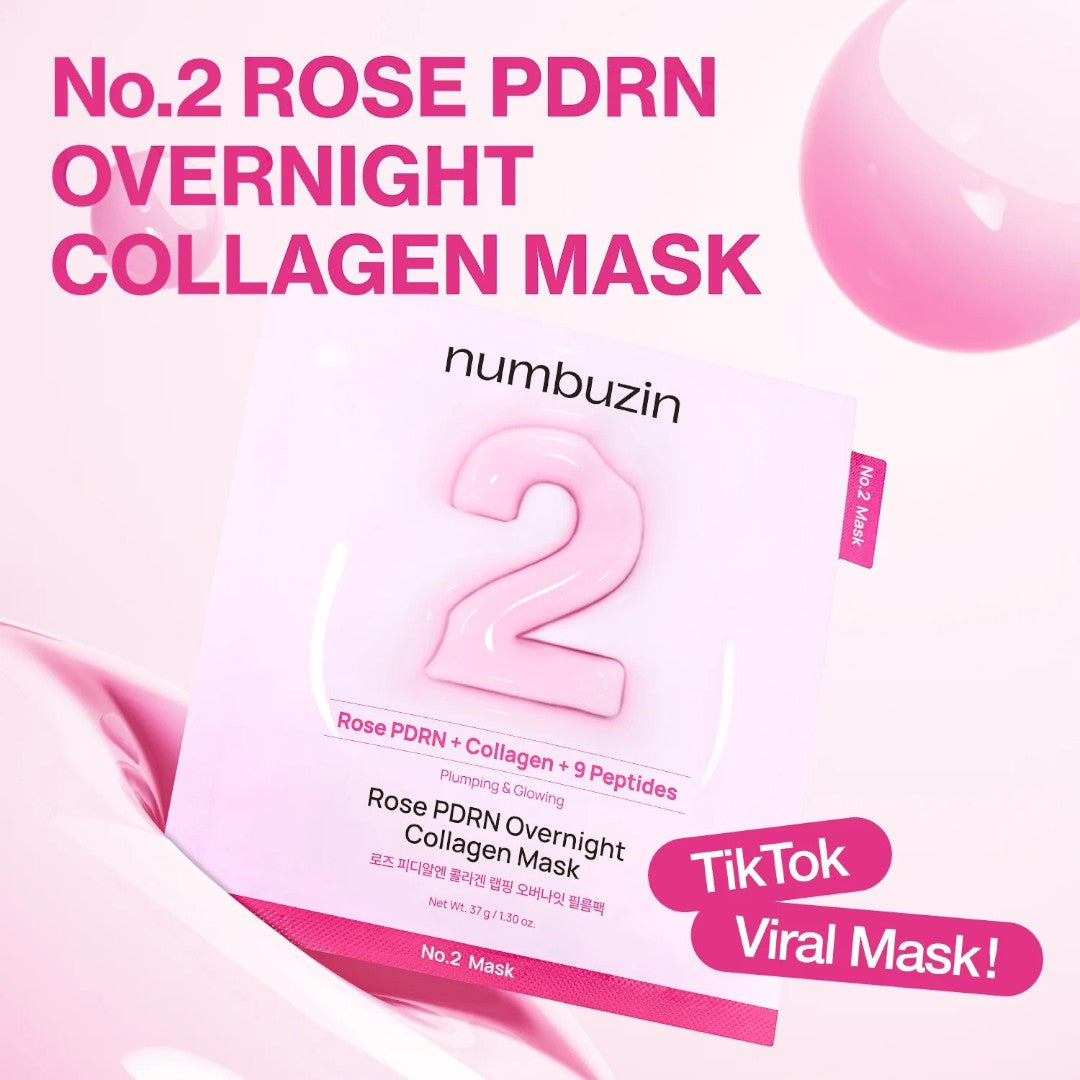 numbuzin No.2 Rose PDRN Overnight Collagen Mask 4pcs numbuzin