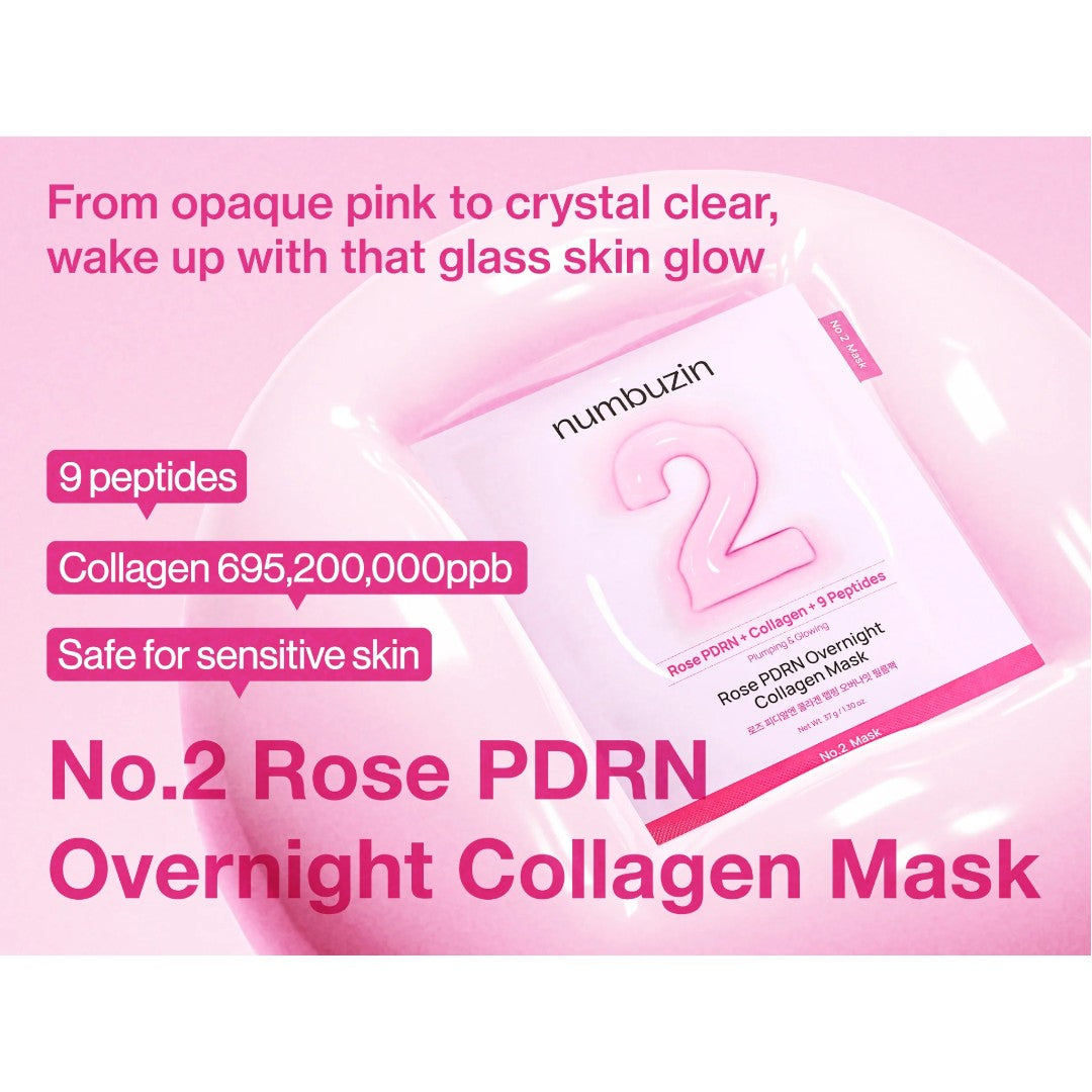numbuzin No.2 Rose PDRN Overnight Collagen Mask 4pcs numbuzin
